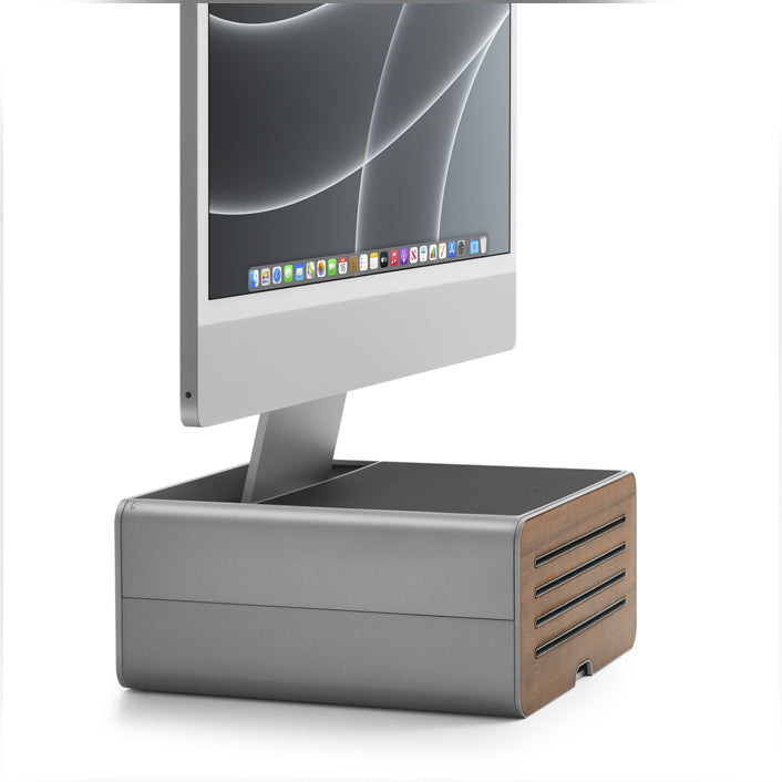 HiRise Pro for iMac & Display, adjustable stand + storage