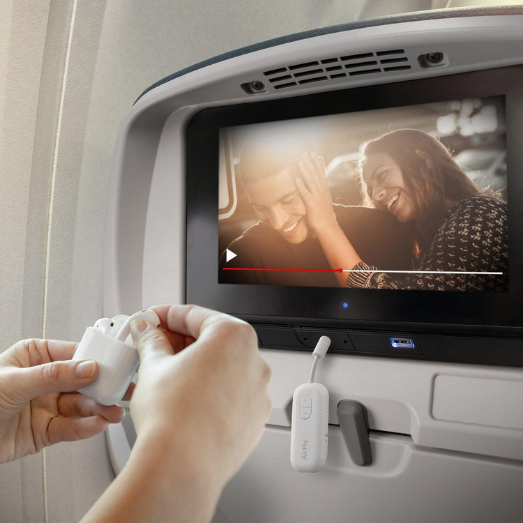 This Bluetooth Transmitter Lets You Watch In-Flight Entertainment With  AirPods